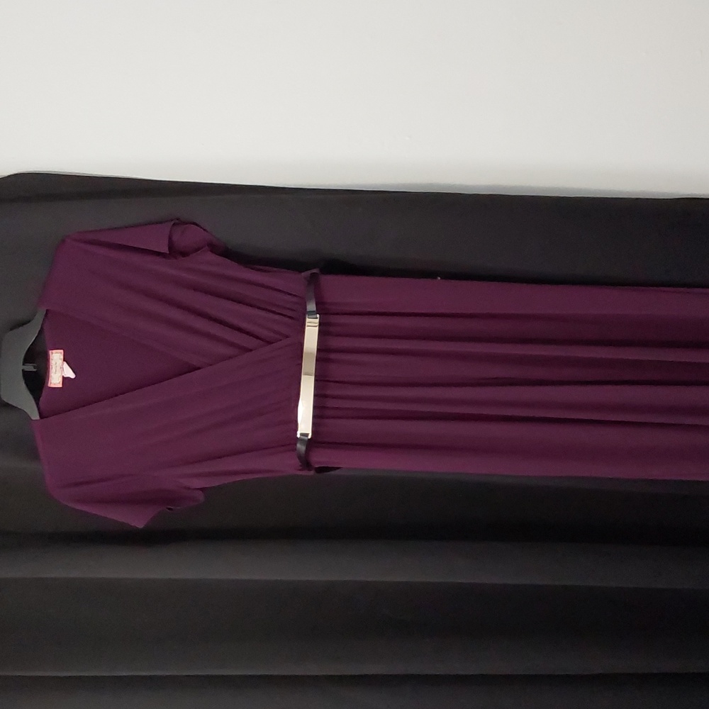 Elegant Purple Jumpsuit with Belt